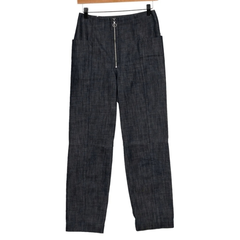 Tibi High Rise Straight Leg Cropped Jeans